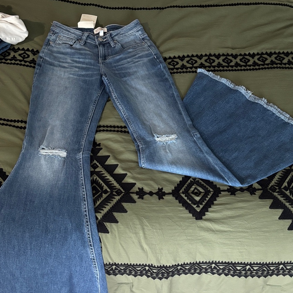 Shyanne Blue Distressed bell bottom